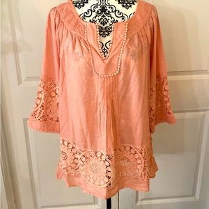 Peach Crochet Tunic